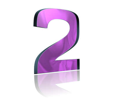 Design of number 2 on white background suitableの写真素材