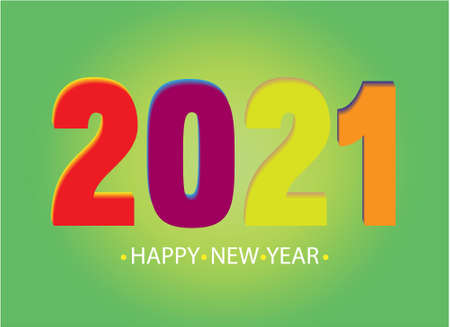 Happy new year 2021 template. Design for banner, greeting cards, brochure or print. Vector illustration.のイラスト素材