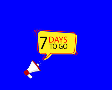 7 days to go speech bubble with Loudspeaker. Banner for business, marketing and advertising. Vector illustrationのイラスト素材