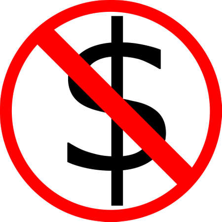 no money sign icon on white background. USD currency symbol.のイラスト素材