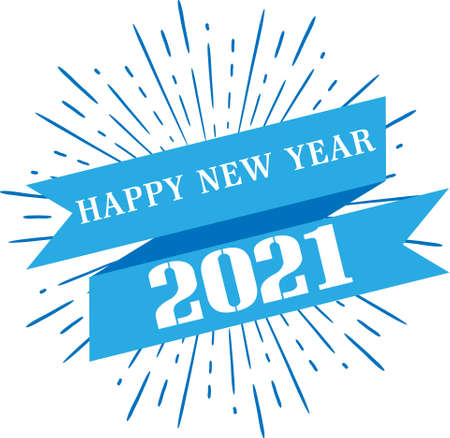 Happy New Year 2021 lettering on white background Fun New Years Celebration