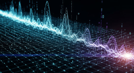 3D rendering of abstract technology digital background. Big data visualization.の写真素材