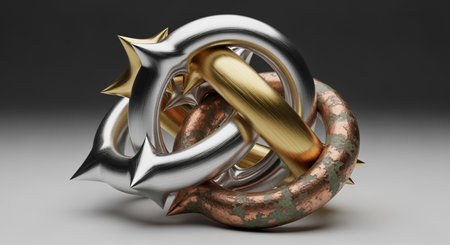 3d illustration of abstract geometric composition,digital art works. 3d rendering.