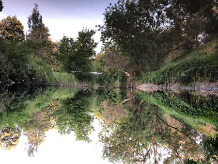 River reflection in the outdoorの写真素材