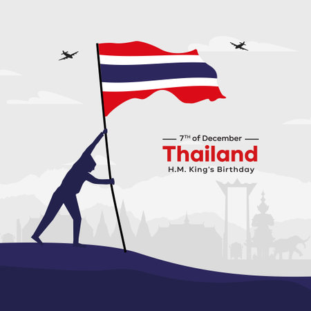 Thailand National Day Illustration Designのイラスト素材