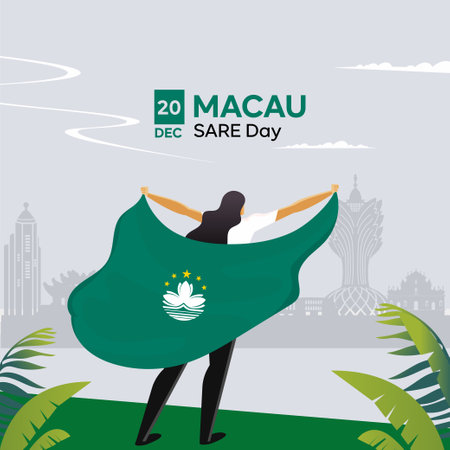 Macau Sare Day Illustration Designのイラスト素材