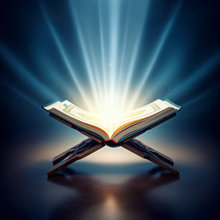 A modern 3D product display scene featuring a round white podium with golden geometric shapes and frames on a clean white background perfect for luxury brandingの素材