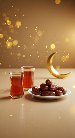 A luxurious and intricate seamless Islamic geometric pattern in dark blue and gold colors for elegant backgrounds wallpaper or holiday cardsの素材