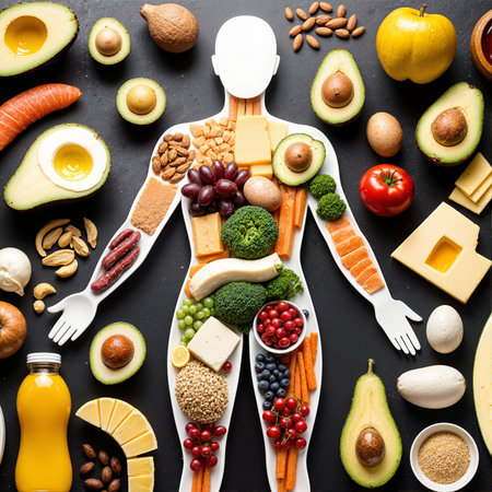 A scientific concept of an open book on a dark background with glowing green molecular structures or atoms emerging from its pages symbolizing physics chemistry and knowledgeの素材