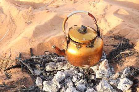 Cooking tea in the desert