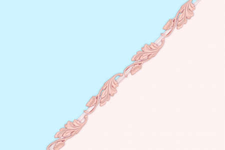 Minimalist 3d acanthus background Vintage Baroque Victorian engraved scroll ornament leaf retro...