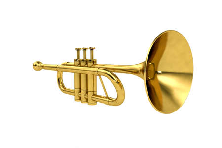 golden trumpet isolated on white background