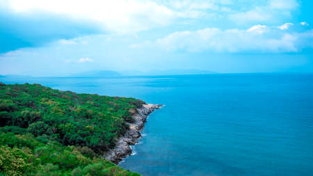 view from the sea and island