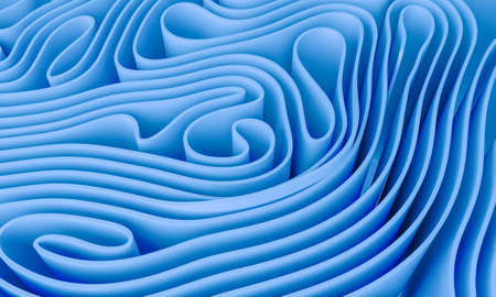 Blue abstract wavy background. 3d rendering, 3d illustration.の写真素材