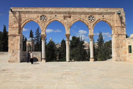 The courtyard of the Masjid Aksa in Jerusalemのeditorial素材
