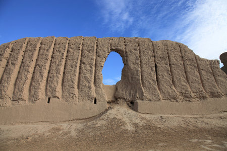 Great Girl Castle is located in Mary, Turkmenistan. The castle is located in the ancient city of Merv in Turkmenistan. The castle was built from mudbrick during the Seljuk period. Mary, Turkmenistan.のeditorial素材