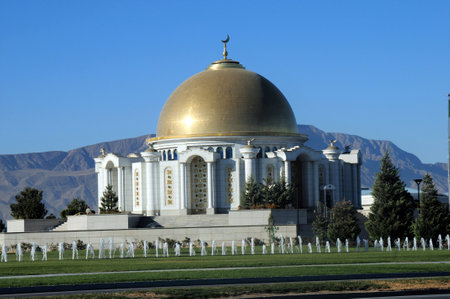The mausoleum of President Saparmurat Niyazov. The mausoleum was built in 2007. Ashgabat, Turkmenistan.のeditorial素材