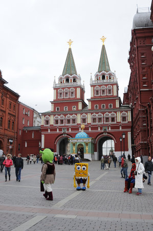 A view from Red Square. Red Square is on the UNESCO World Heritage List. Moscow, Russia.のeditorial素材
