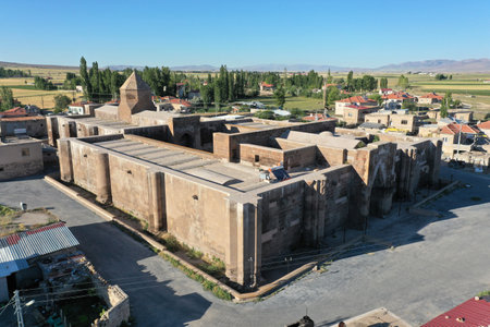 Karatay Caravanserai located in the district of Bunyan in Kayseri. The caravanserai was built in 1240 by the Seljuk vizier Celalettin Karatay.のeditorial素材