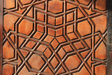An old handcrafted wooden door. No nails were used in the construction of the door. There are...