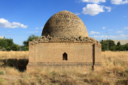 Banzon Kecheci Tomb is located in Turkestan, Kazakhstan. The tomb was built in the 19th century.の写真素材