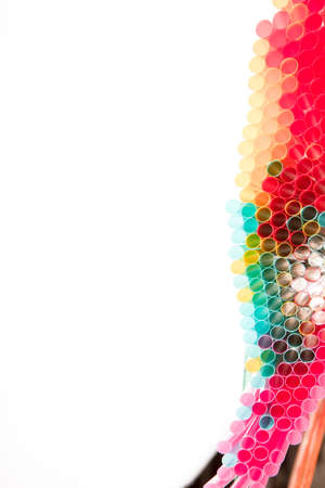 Abstract  straws in a decorative background pattern over a white background with copy spaceの写真素材