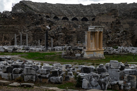 Ruins of the ancient city of Ephesus, Izmir, Turkeyの写真素材