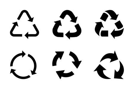 Recycling symbol icon setのイラスト素材