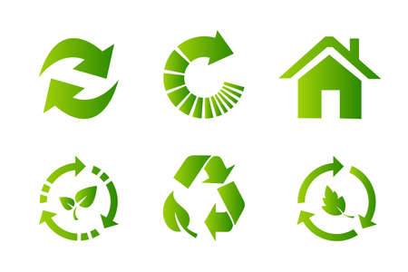 Recycling symbol icon setのイラスト素材