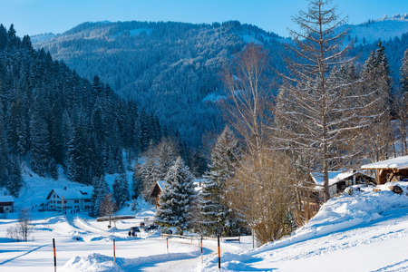Winter landscape in Gunzesried Allgäuer Bavarian Alps