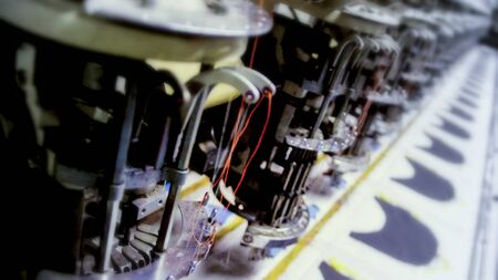 closed-up of Machine embroidery is an embroidery process whereby a sewing machine.