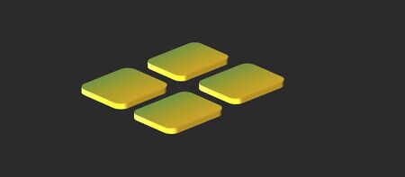 Gradient color 3d square thumb on white background with empty space to attach information . Concept for business and technology .の写真素材