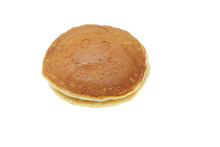 Pan cake double layer isolated on a white background with copy space for text.の写真素材