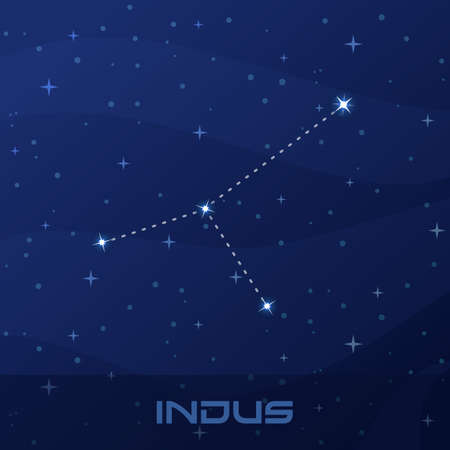 Constellation Indus, Indian, night star skyのイラスト素材
