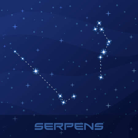 Constellation Serpens, Serpent Head and Tailのイラスト素材