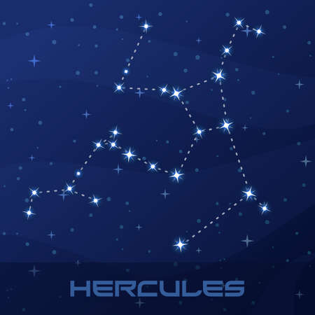 Constellation Hercules, Heracles, night star skyのイラスト素材