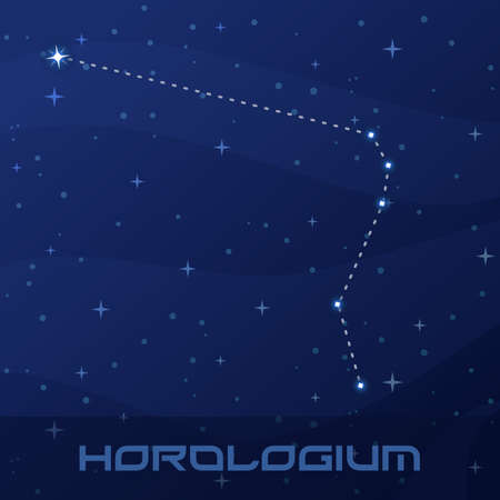 Constellation Horologium, Clock, night star skyのイラスト素材