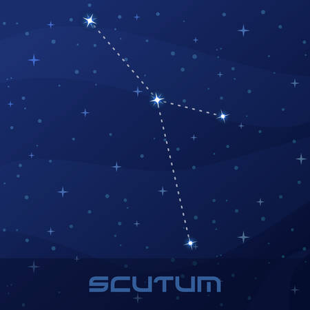 Constellation Scutum, Shield, night star skyのイラスト素材