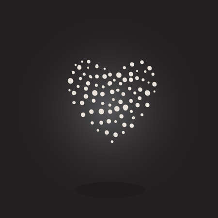 the heart of the small balls on a black backgroundのイラスト素材