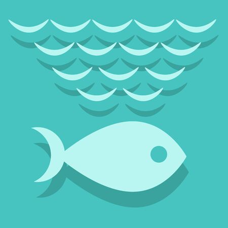 fish in the blue Seaのイラスト素材