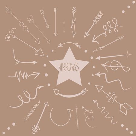 Hand Arrows on tye brown backgroundのイラスト素材