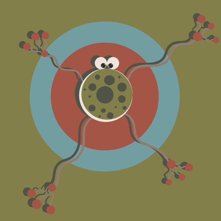 abstract frog or microbe on the green backgroundのイラスト素材