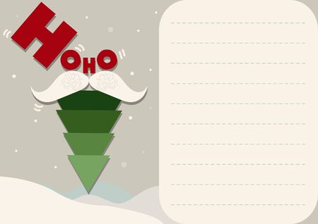 Christmas card with tree and santaのイラスト素材
