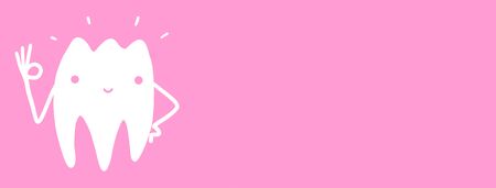 cartoon fun tooth for the logo of the dental clinic