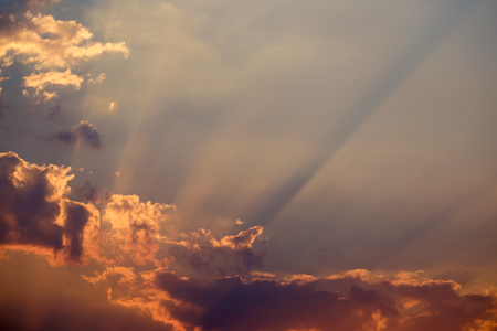 twilight sky and sun light ray for background backdrop useの写真素材