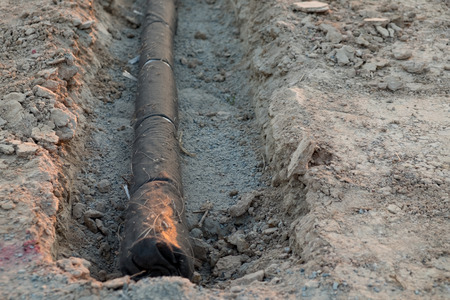 footbal corrugate drainage pipe with geotextile constuctionの写真素材