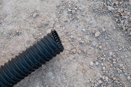 footbal corrugate drainage pipe constuctionの写真素材