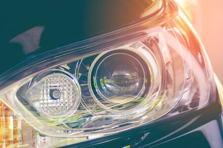 car headlight close upの写真素材