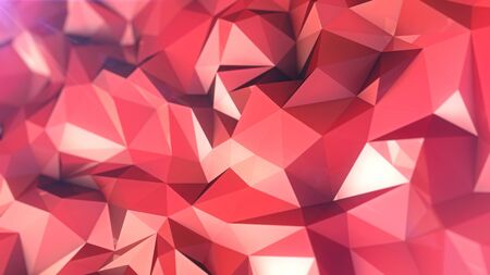 Abstract 3d rendering Red Low Poly Backgroundの写真素材