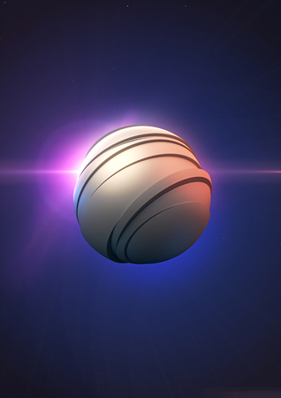 Abstract 3d rendering white sliced ballの写真素材